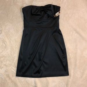 Strapless Black dress with half bow on front